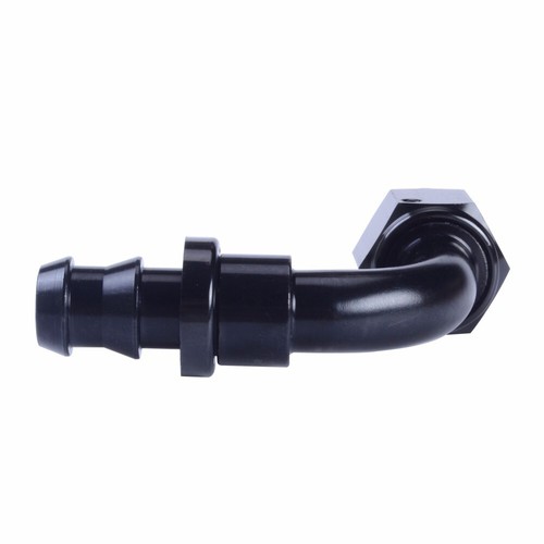 Black AN8 8AN 90 Degree Hose End Fitting Push Lock / Push On Adapter Universal - Afbeelding 7 van 11
