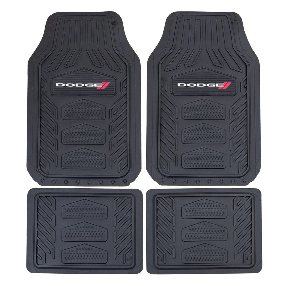 New 8pc Dodge Car Truck Suv Front Back Rubber Floor Mats & Steering Wheel Cover Foto 4 de 4