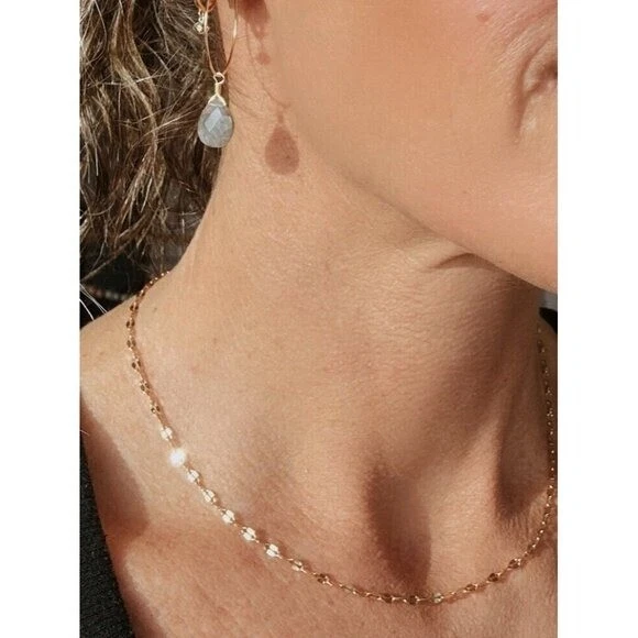 IMPERMEABLE Collar de Cadena de Oro Collar de Capas Delicada Cadena Brillante de Oro Foto 2 de 4