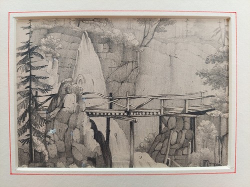 Early -19thC 1830-31 TWO antique drawings of French / Swiss Landscapes - Picture 12 of 19