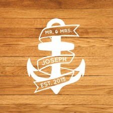Custom Anchor Wall Decal - Personalized, Nautical, Beach, Home, Lake, Family