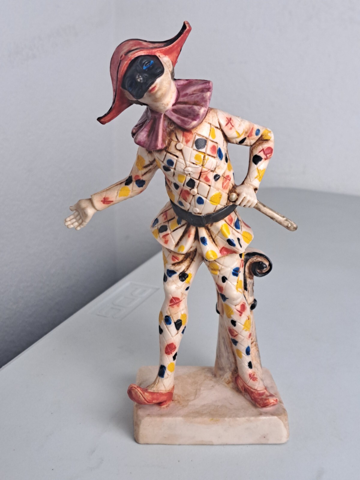 Vintage Italian Venetian Harlequin Jester Clown Resin 7