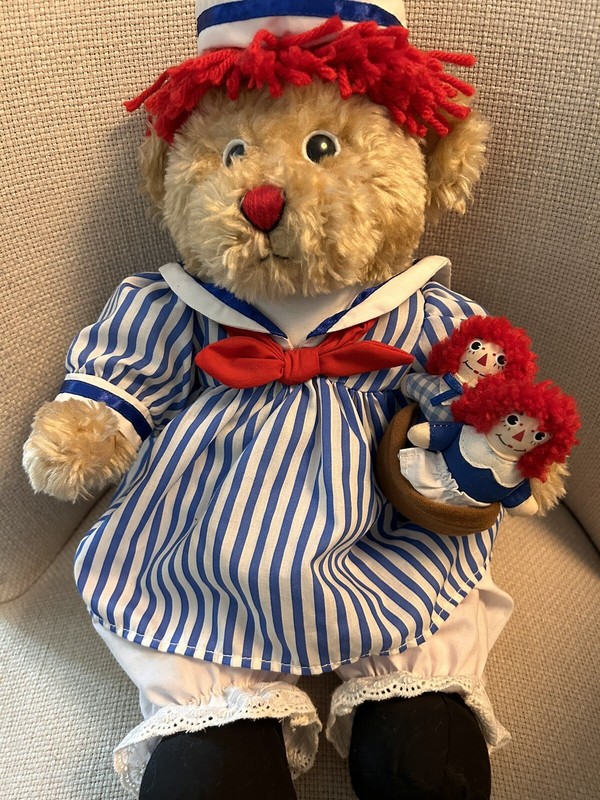Dakin Raggedy Ann Bear Plush Doll 9" Vintage Rare Retired Stuffed Animal NWT And