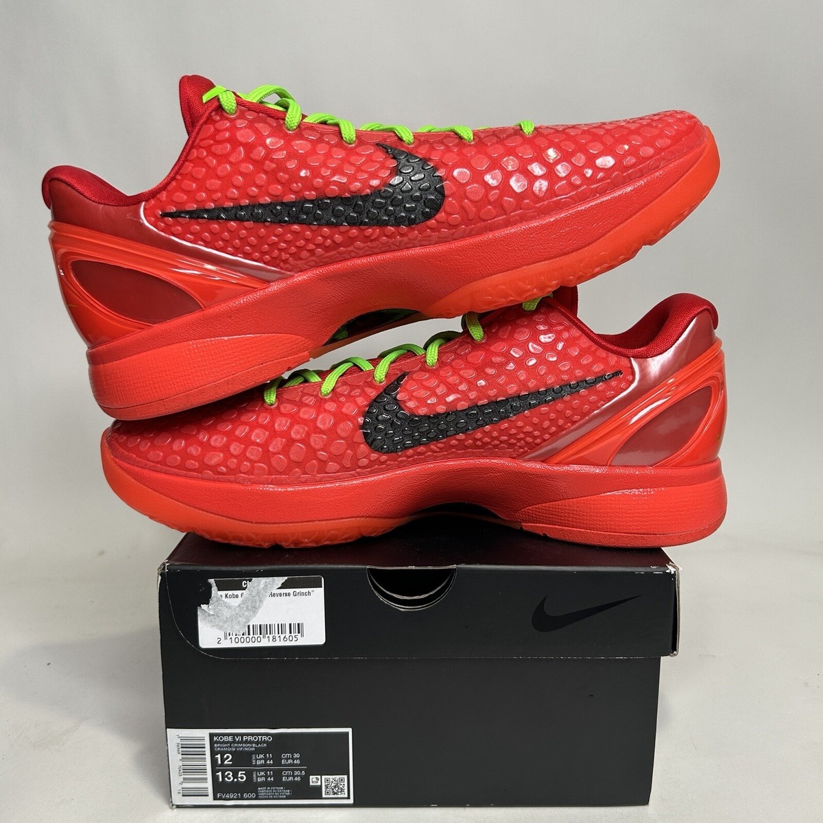 Nike Kobe VI Protro Low “Reverse Grinch/Bright Crimson Nike Kobe VI Protro Low “Reverse Grinch/Bright Crimson