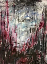 The Forest of Grief and Despair: Large Original PAINTING Abstract 22"x 30”