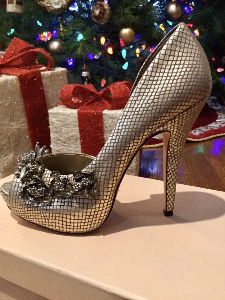 Сексуальный Menbur золото D'Orsay насосы каблуки туфли Sz 8 - Изображение 2 из 4