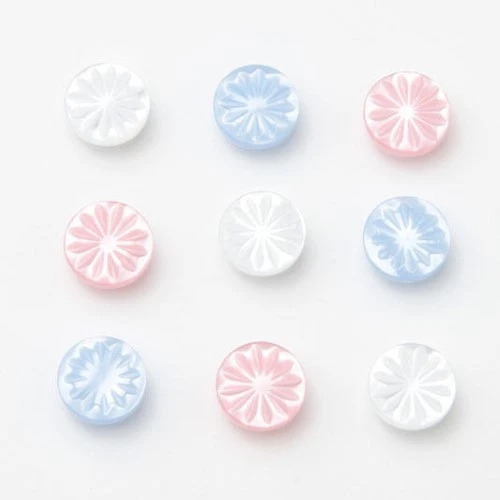 10 x Star Shank Baby Children Buttons White Lemon Pink Blue 3 Size - Image 3 of 4