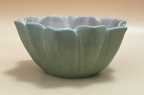 Rookwood Art Pottery 1929 Green and Pink Lotus Bowl Pattern 6132 - Picture 9 of 23