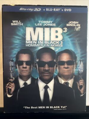 Men in Black 3 MIB 3 Blu ray 3D + Bluray + DVD Slipcover Rare OOP Will Smith