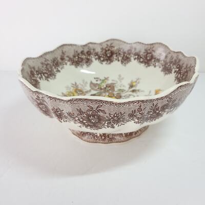 Mason's Patent Ironstone Ascot Brown Large Fruit Bowl 10.25'' Vintage England