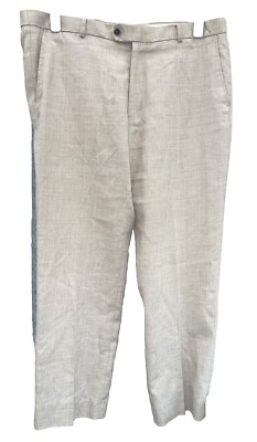 M&S Herren Hose Neutral/Beige Smart Freizeit Leinenmischung W 40 / L31