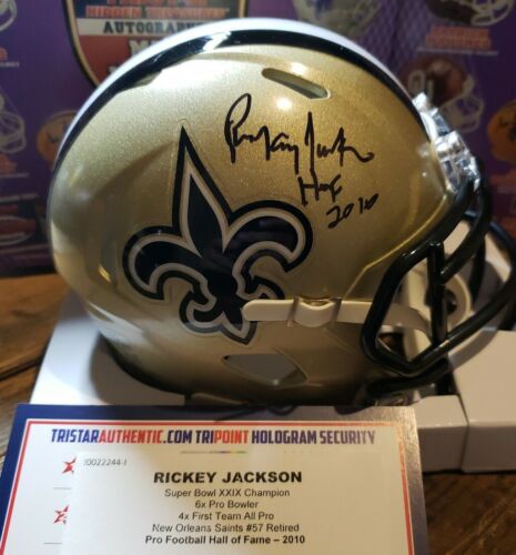 Autographed Rickey Jackson Mini Helmet w/ HOF 2010 Inscription Tristar Authentic - Picture 1 of 7