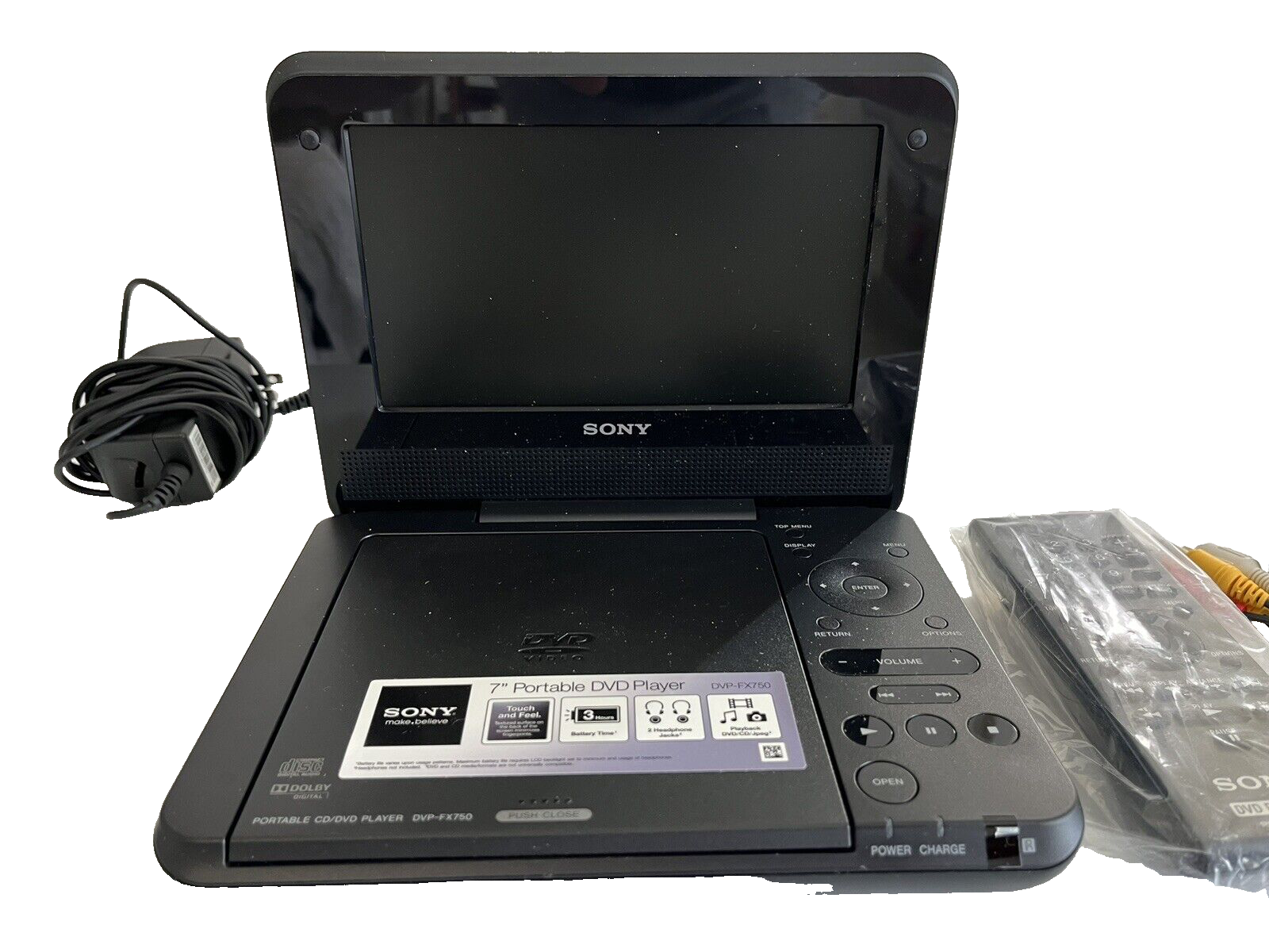 Sony Portable CD DVD Player DVPFX750 7" Screen, Remote & Carrying Case