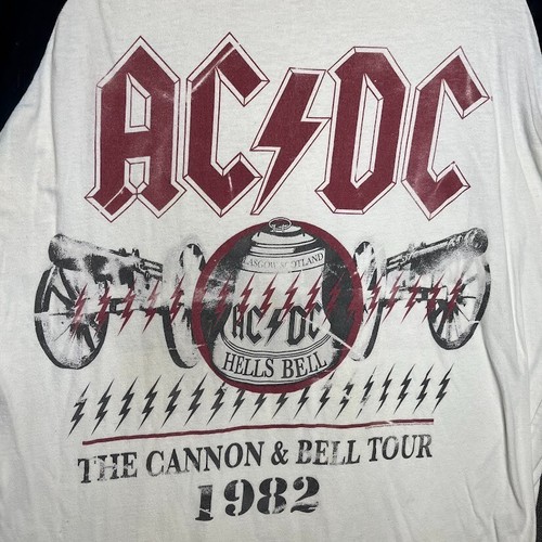 AC/DC Tshirt Men's 2XL White Baseball Fit Sport The Canon & Bell Tour Music - Picture 2 of 7