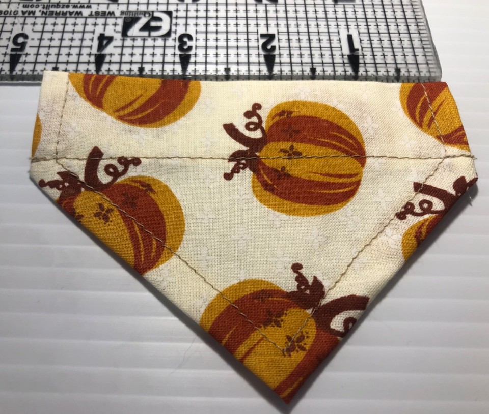 Pumpkin Print XX Small Over the Collar Dog / Cat Bandana Pet Fashion