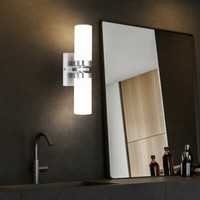 Wand Spot Lampe Leuchte Metall Nickel Matt Opal Wohn Schlaf Zimmer Flur