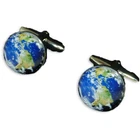 Planet Earth Cufflinks - Gift Boxed - World Globe Satellite Gift Cuff Links