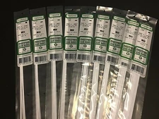 Evergreen Styrene Plastic .030" Rectangle Strip Assortment  90 pieces 14" 9 pks