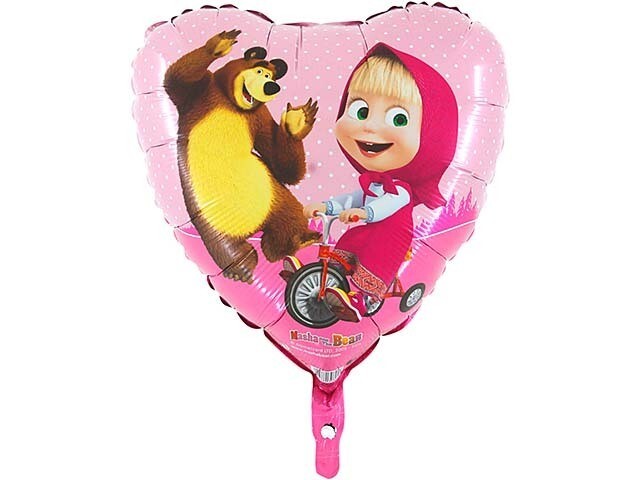 PALLONE MYLAR MASHA E ORSO CUORE 45 CM