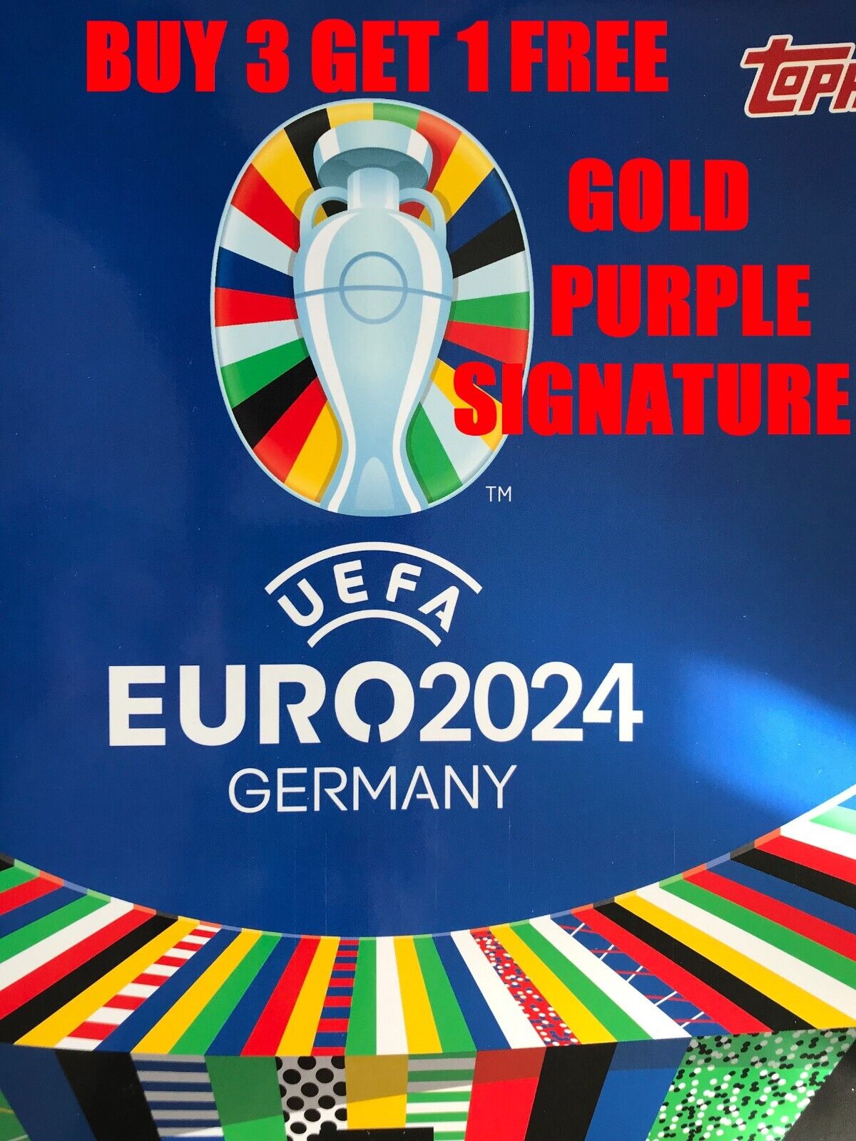 TOPPS EURO 2024 GERMANY STICKERS-GOLD/GOLD PRINTED SIGNATURE AND PURPLE PARALLEL