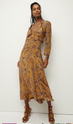 veronica beard brown silk dress Veronica Beard Nelzy Silk maxi Dress | Walnut