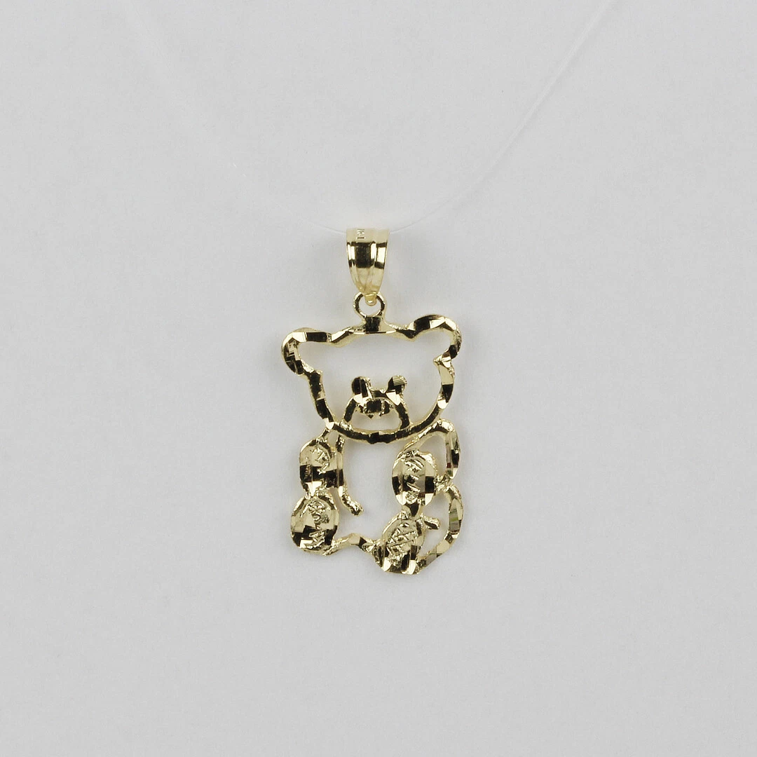 14k gold cheap bear necklace