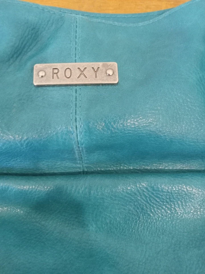 ROXY Women Leather Tote Hand Bag Purse Handbag Teal - Image 2 of 4
