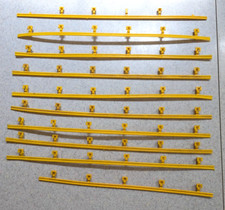 Aurora TOMY AFX Yellow Guard Rails HO Scale 10 Pieces - AS-IS