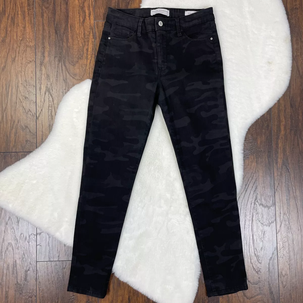 Black camo jeans womens sales