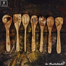 Kitchen Helper & Holder Olive Wood Cooking Spoon Spatula Ladle Risotto Spoon