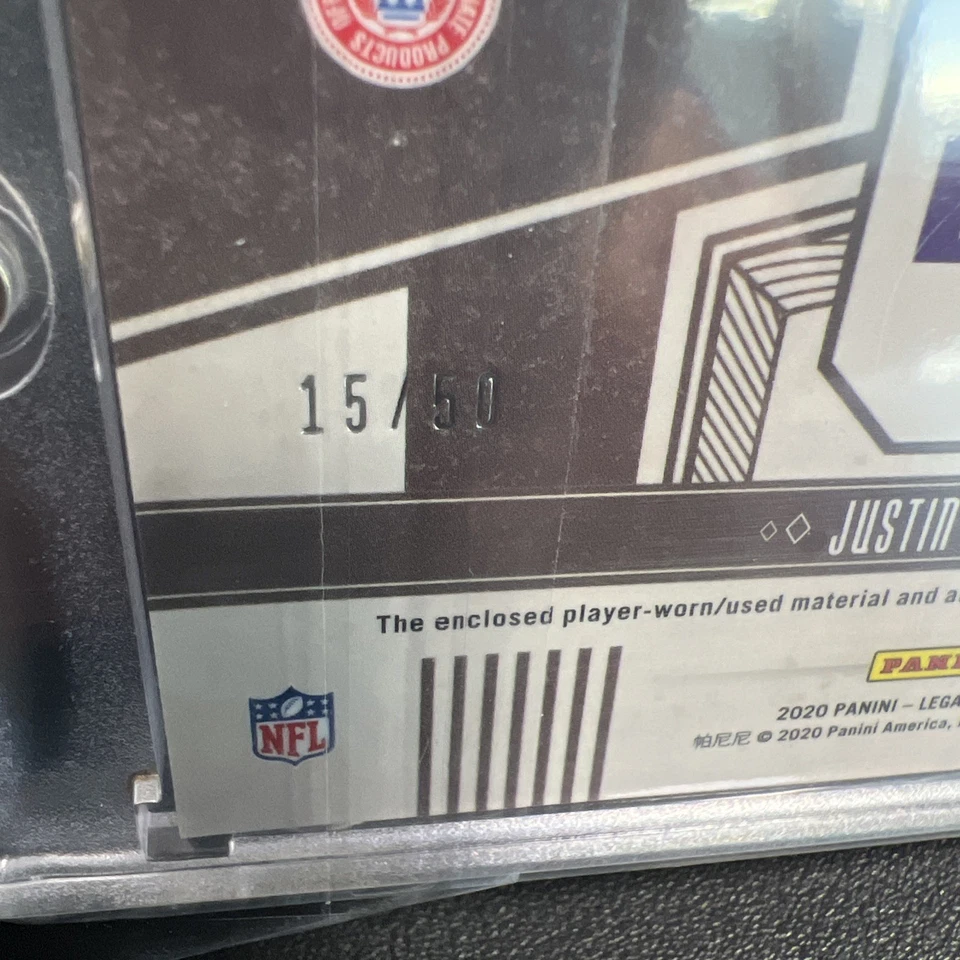 2020 Panini Legacy Futures Dual Patch Auto Justin Jefferson 15/50 - Rookie!!! - Image 3 of 4