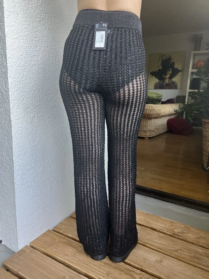 Neu Weekday 2 teiler Set schwarz Transparent Festival Strand Sommer Gothic - Bild 4 von 4