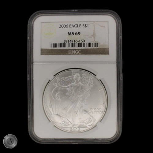 2006 $1 American Silver Eagle Dollar NGC MS69 -E301