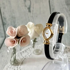 [Battery replaced] agete watch shell dial gold ladies