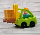 Vintage Fisher-Price Little People Forklift Lift & Load Rig 343 w Pallet & Crate