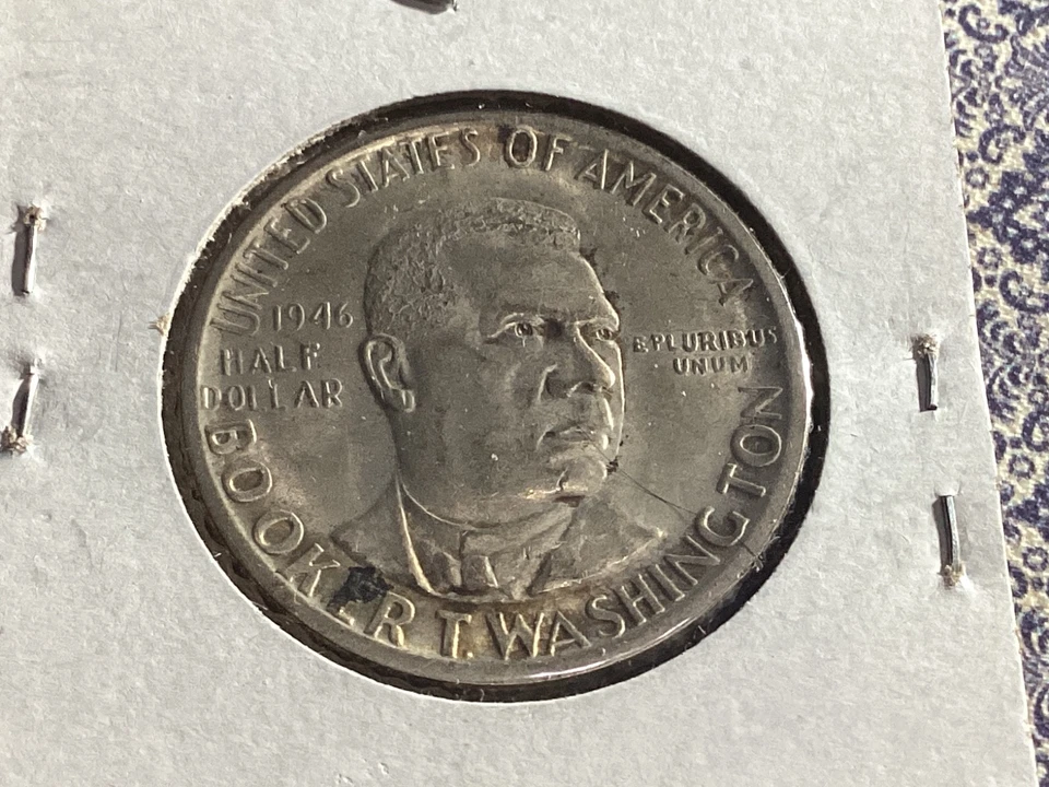 1946 Booker T. Washington Silver Commemorative Half Dollar XF Details # 672 - Image 2 of 2