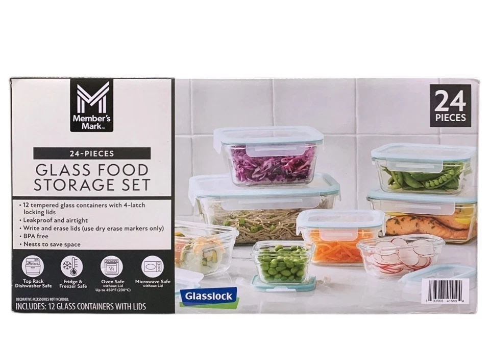 Member's Mark 24-Piece Glass Food Storage Set By Glasslock - Image 3 of 4