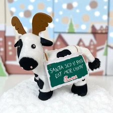 2015 Chick-fil-A Santa Sed U Should Eat Mor Chikin’ Cow Reindeer Plush Toy EUC