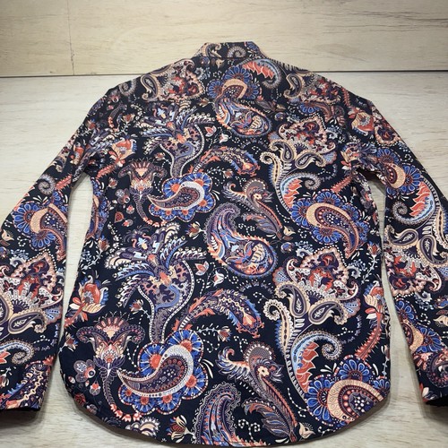 Consequence Shirt Mens Medium Black Dragon Paisley Long Sleeve Button Up Stretch - Picture 17 of 22