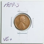 1909-S 1C Lincoln Wheat Cent in VG+ Condition #6035