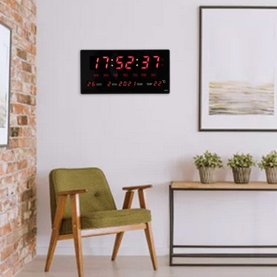 100 240V LED Digital Wall Clock Desktop Große Display Electronic Date Clock