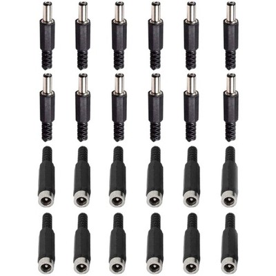 24 Stück DC Power Stecker Solder 5,5x2,5mm Kabel Adapter für CCTV