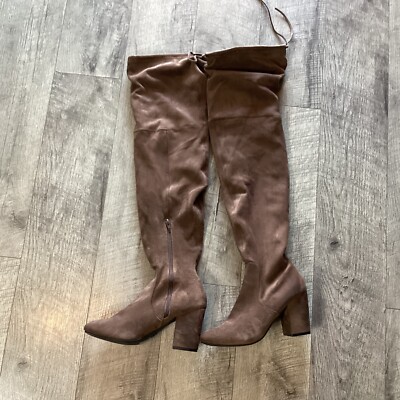 Forever 21 Women's Boots Size Suede Brown High Heel