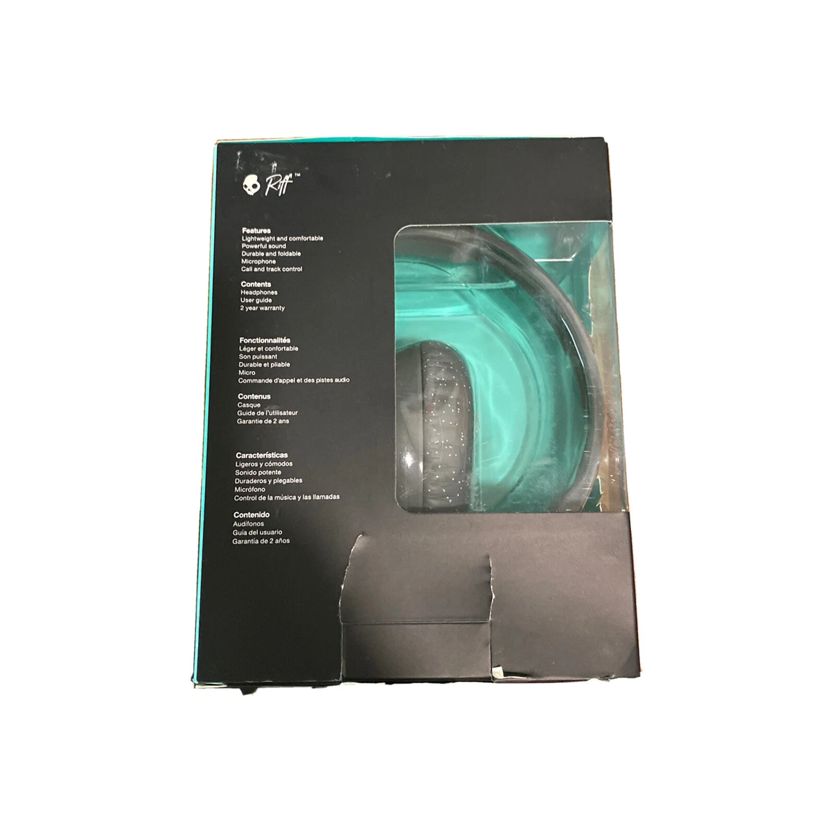 Skullcandy S5PXY L003 Riff Wired On Ear Headphones Black