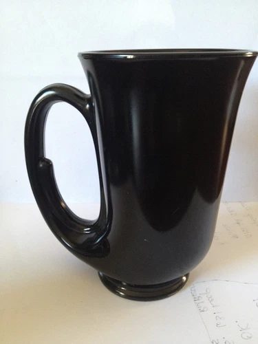 Tiara Indiana Glass 6 Black Hunter Horn 12 ounce Mugs Tankards