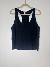 Victoria's Secret Satin Racerback Tank Top Sleepwear Logo Black Medium