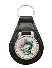 Chinesische Feuer Drache Leder Schl&uuml;sselanh&auml;nger