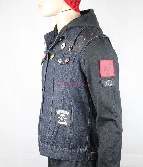inFAMOUS Second Son VEST and PINS ONLY Delsin Rowe cosplay denim waistcoat - Image 3 of 4