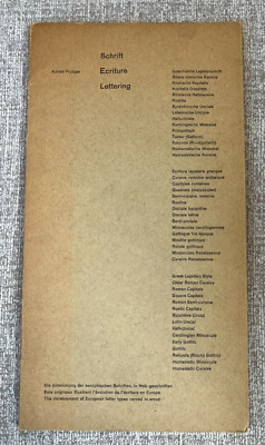 Schrift Ecriture Lettering Adrian Frutiger Copyright 1951 Printed in Switzerland