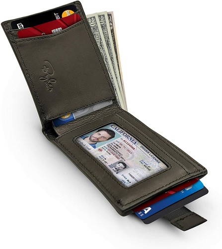 RFID Blocking Bifold Slim Leather Wallet for Men, Front Pocket, Bill/Receipt poc - Bild 3 von 20